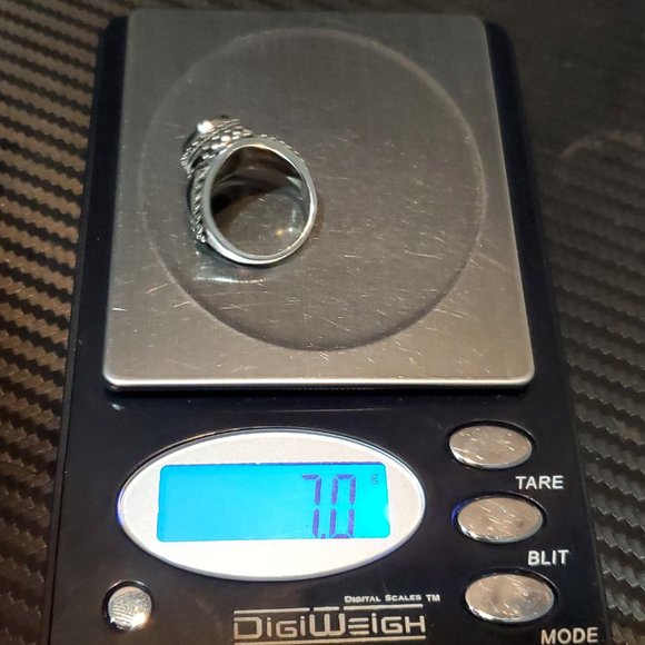 Size 6 925 Sterling Silver Quality Fancy Black Onyx Inlay Ring - Picture 8 of 8